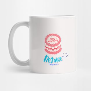 Rejoice Bible verse gift Mug